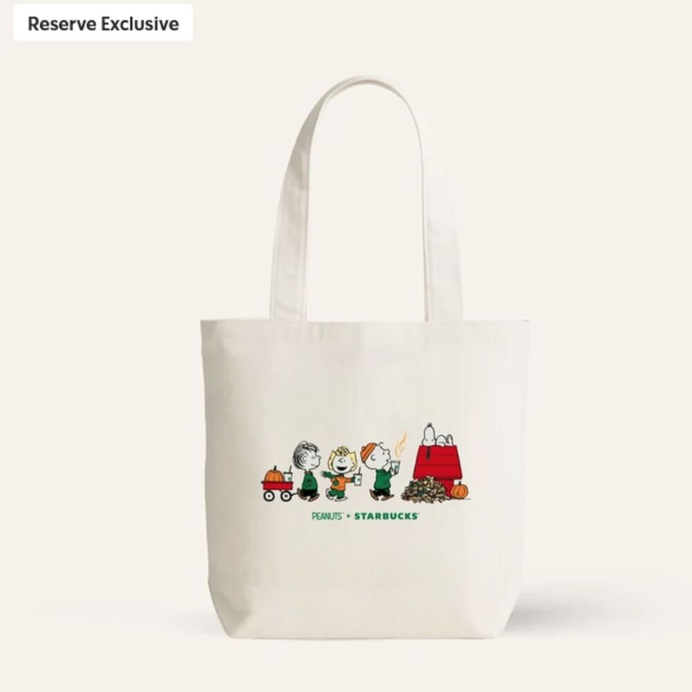 Starbucks x Peanuts CHARLIE BROWN SNOOPY TOTE BAG (Reserve Exclusive) NEW